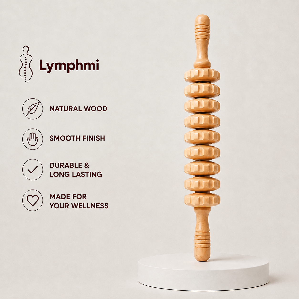 Lymphmi Wood Therapy Lymphatic Drainage Roller